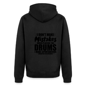 I Don't Make Mistakes When Playing The Drums 3 - Unisex Premium Bio Zip Hoodie - Schwarz - Hinten - Nico (187cm)