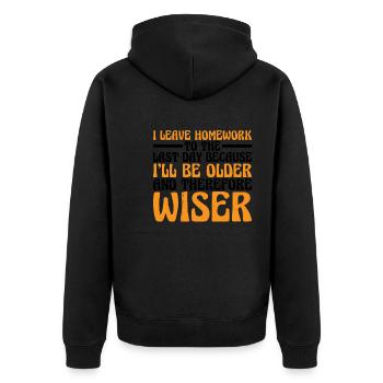 Je laisse les devoirs jusqu’au dernier jour 3 - Veste à capuche bio Premium Unisexe - noir - Dos - Nico (187cm)