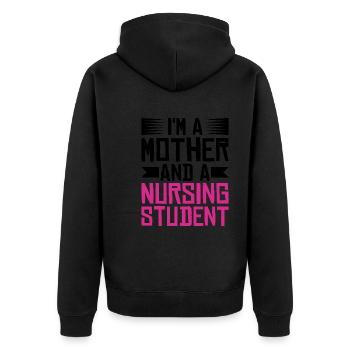 Je suis une mère et une étudiante infirmière - Veste à capuche bio Premium Unisexe - noir - Dos - Nico (187cm)