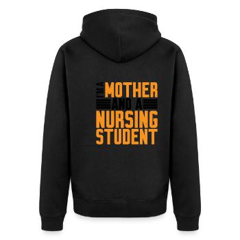I'm A Mother And A Nursing Student 2 - Unisex Premium Organic Zip Hoodie - black - Back - Nico (187cm)