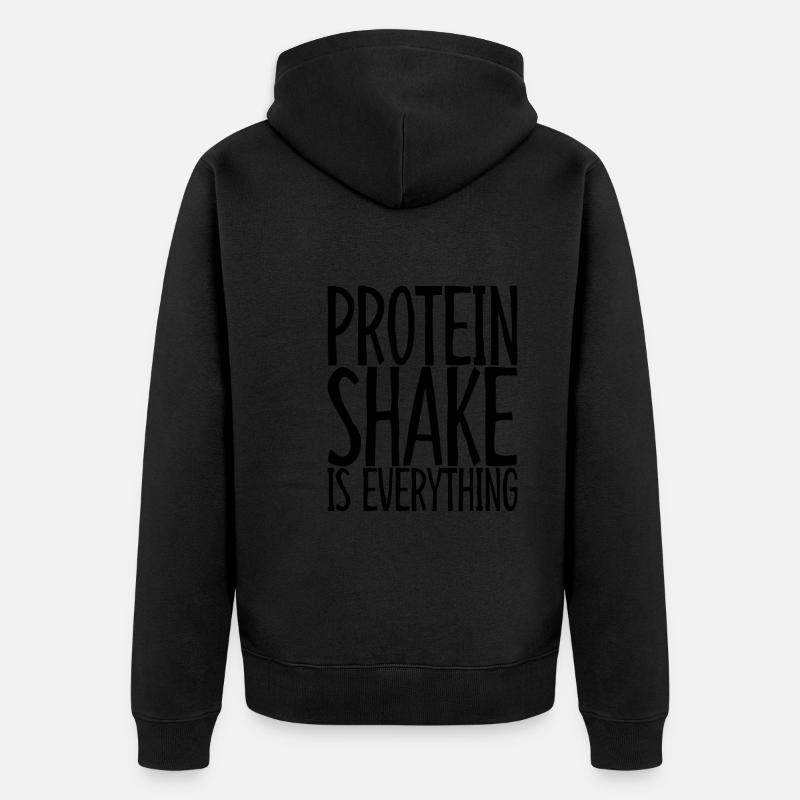 Protein Shake Is Everything 3 - Unisex Premium Bio Zip Hoodie - Schwarz