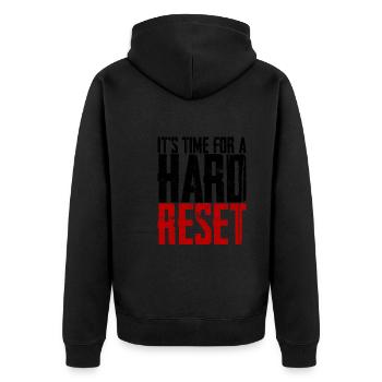 It's Time For A Hard Reset 2 - Unisex Premium Organic Zip Hoodie - black - Back - Nico (187cm)