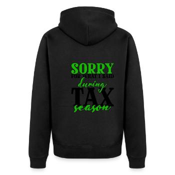 Désolé pour ce que j’ai dit pendant la saison 4 des impôts - Veste à capuche bio Premium Unisexe - noir - Dos - Nico (187cm)