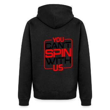 You Can't Spin With Us - Unisex Premium Organic Zip Hoodie - black - Back - Nico (187cm)