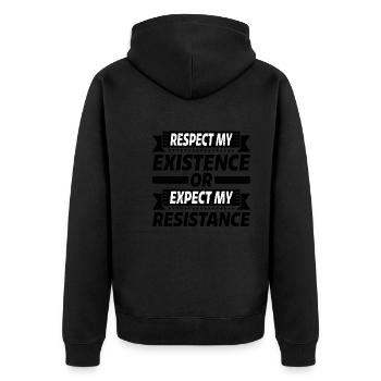 Respectez mon existence ou attendez ma résistance 17 - Veste à capuche bio Premium Unisexe - noir - Dos - Nico (187cm)
