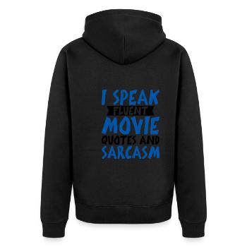 Je parle couramment des citations de films et du sarcasme 4 - Veste à capuche bio Premium Unisexe - noir - Dos - Nico (187cm)
