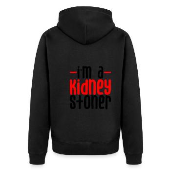 I'm A Kidney Stoner 3 - Unisex Premium Bio Zip Hoodie - Schwarz - Hinten - Nico (187cm)