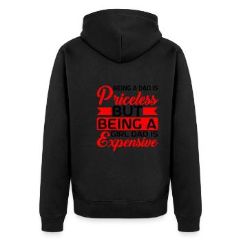 Being A Girl Dad Is Expensive 2 - Unisex Premium Bio Zip Hoodie - Schwarz - Hinten - Nico (187cm)