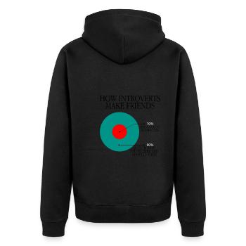Comment les introvertis se font des amis 3 - Veste à capuche bio Premium Unisexe - noir - Dos - Nico (187cm)