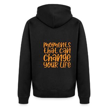 Moments qui peuvent changer votre vie 4 - Veste à capuche bio Premium Unisexe - noir - Dos - Nico (187cm)