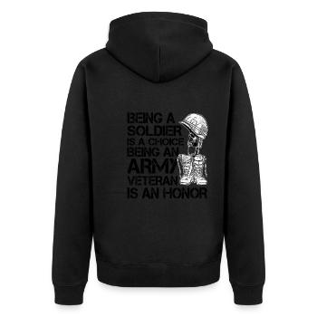 Being A Soldier Is A Choice 2 - Unisex Premium Organic Zip Hoodie - black - Back - Nico (187cm)