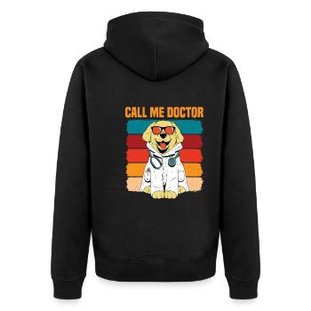 Appelez-moi Docteur 13 - Veste à capuche bio Premium Unisexe - noir - Dos - Nico (187cm)
