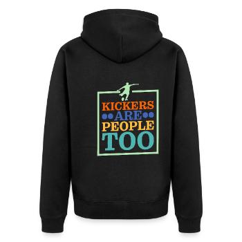 Les kickers sont aussi des gens 19 - Veste à capuche bio Premium Unisexe - noir - Dos - Nico (187cm)