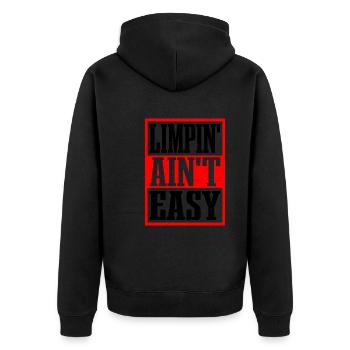 Limpin' Ain't Easy 21 - Unisex Premium Organic Zip Hoodie - black - Back - Nico (187cm)