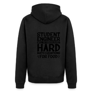 Will Do Ridiculously Hard Math Equations For Food2 - Unisex Premium Organic Zip Hoodie - black - Back - Nico (187cm)