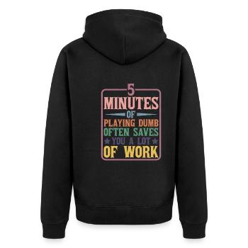 5 minutes de jeu stupide sauvent souvent du travail - Veste à capuche bio Premium Unisexe - noir - Dos - Nico (187cm)