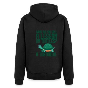 What Do You Call A Lesson On Turtles, A Turtorial2 - Unisex Premium Organic Zip Hoodie - black - Back - Nico (187cm)