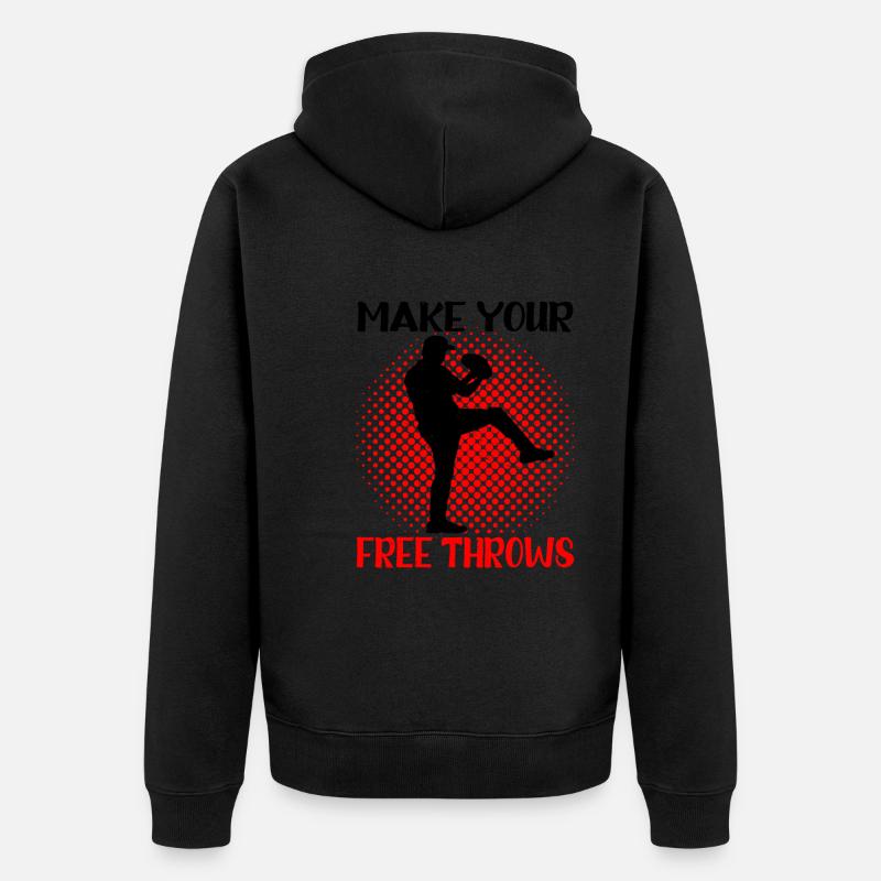 Make Your Free Throws 3 - Unisex Premium Bio Zip Hoodie - Schwarz