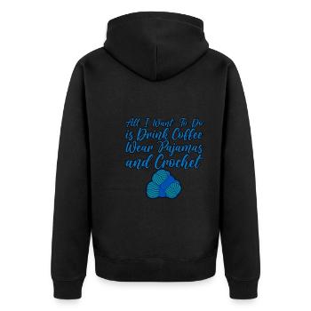 Tout ce que je veux, c’est boire du café 4 - Veste à capuche bio Premium Unisexe - noir - Dos - Nico (187cm)