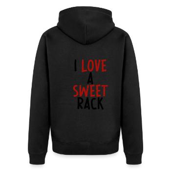 I Love A Sweet Rack 4 - Unisex Premium Organic Zip Hoodie - black - Back - Nico (187cm)