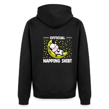 Sleeping Sloth Lover Mignon Vache Sieste - Veste à capuche bio Premium Unisexe - noir - Dos - Nico (187cm)