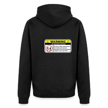 information for passengers - Unisex Premium Organic Zip Hoodie - black - Back - Nico (187cm)