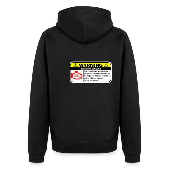 WARNING - Veste à capuche bio Premium Unisexe - noir - Dos - Nico (187cm)