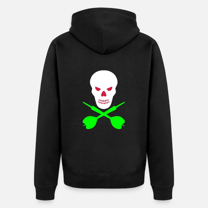 Crâne et fléchettes croisées - Veste à capuche bio Premium Unisexe - noir