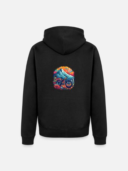 VTT Retrowave - Veste à capuche bio Premium Unisexe - noir
