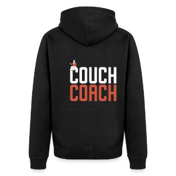 Coach Character Builder Attitude - Unisex Premium Bio Zip Hoodie - Schwarz - Hinten - Nico (187cm)