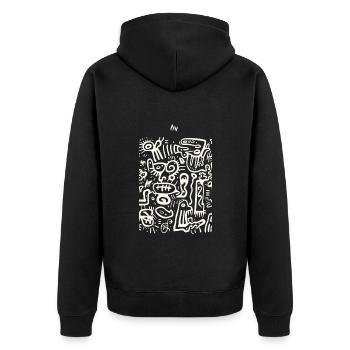 Rêves de griffonnage - Veste à capuche bio Premium Unisexe - noir - Dos - Nico (187cm)