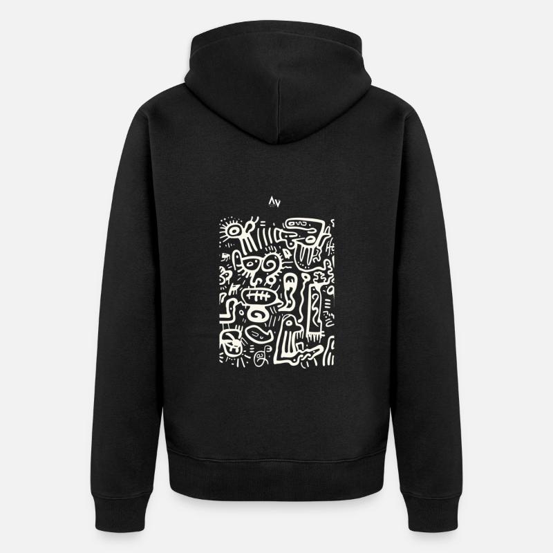 Doodle Dreams - Unisex Premium Bio Zip Hoodie - Schwarz