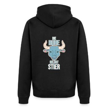 Sternzeichen Stier Horoskop Tier - Unisex Premium Bio Zip Hoodie - Schwarz - Hinten - Nico (187cm)