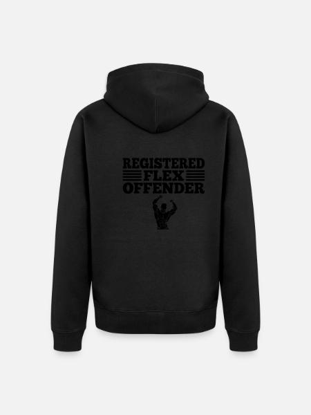 Funny Registered Flex Offender Bodybuilding - Unisex Premium Organic Zip Hoodie - black