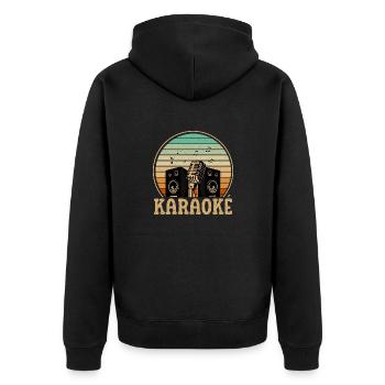 Karaoke - Unisex Premium Bio Zip Hoodie - Schwarz - Hinten - Nico (187cm)