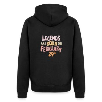 Legends are born on February 29th - Unisex Premium Organic Zip Hoodie - black - Back - Nico (187cm)