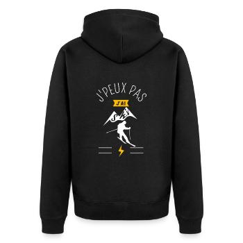 J peux pas j ai Ski - Veste à capuche bio Premium Unisexe - noir - Dos - Nico (187cm)