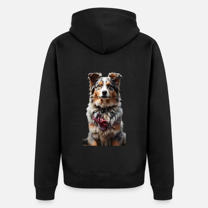 Berger australien Schäferhund - Veste à capuche bio Premium Unisexe - noir