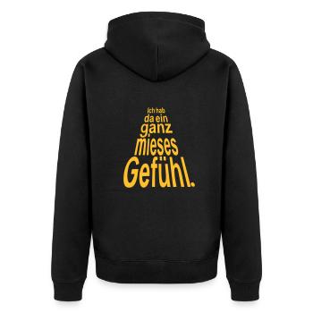 Film Zitat Spruch Ganz mieses Gefühl Han Solo SW - Unisex Premium Bio Zip Hoodie - Schwarz - Hinten - Nico (187cm)