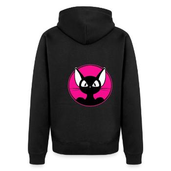 cool cat, cute cat, sticker, shirt, t-shirt - Unisex Premium Organic Zip Hoodie - black - Back - Nico (187cm)