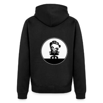 Cute Gaming Panda, PEW PEW, Nerd, Gamer, Gaming - Unisex Premium Organic Zip Hoodie - black - Back - Nico (187cm)
