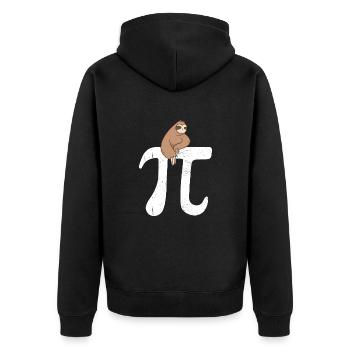 Math Sloth Pi - Unisex Premium Organic Zip Hoodie - black - Back - Nico (187cm)