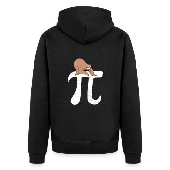 Math Sloth Pi - Unisex Premium Organic Zip Hoodie - black - Back - Nico (187cm)