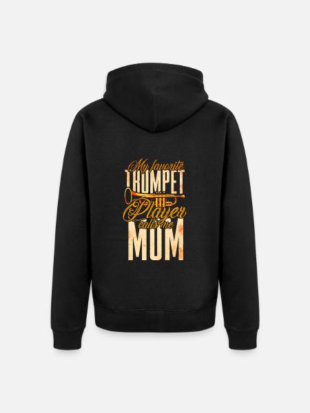 Trompete Mutter Blasmusik - Unisex Premium Bio Zip Hoodie - Schwarz