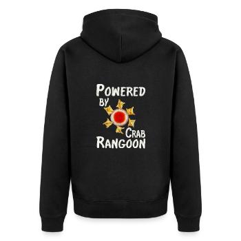 Powered by crab rangoon - Unisex Premium Organic Zip Hoodie - black - Back - Nico (187cm)