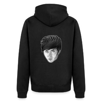 Gothic Frau - Unisex Premium Bio Zip Hoodie - Schwarz - Hinten - Nico (187cm)