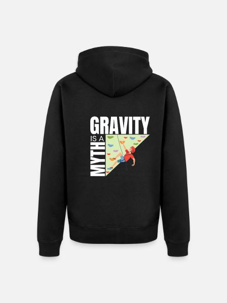 Wall Climbing Rock Climbing - Unisex Premium Organic Zip Hoodie - black