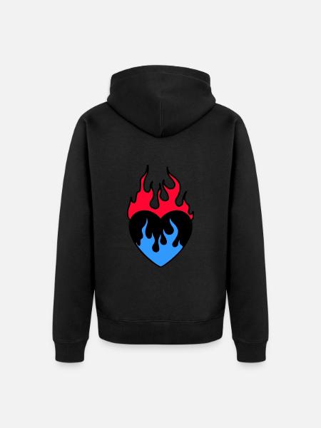 Herz - Unisex Premium Bio Zip Hoodie - Schwarz