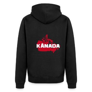 kanada team wild 2024 - Unisex Premium Bio Zip Hoodie - Schwarz - Hinten - Nico (187cm)