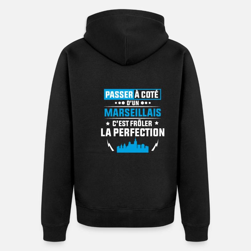 Idée cadeau pour un marseillais - Veste à capuche bio Premium Unisexe - noir